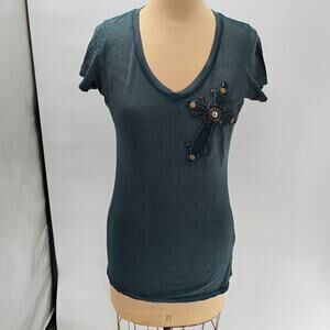 Buckle Velvet‎ Stone Top Women's Studded Jewel Cross Sz S MFRP
